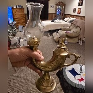 Vintage AntiqueOil Lamp Old Made In India